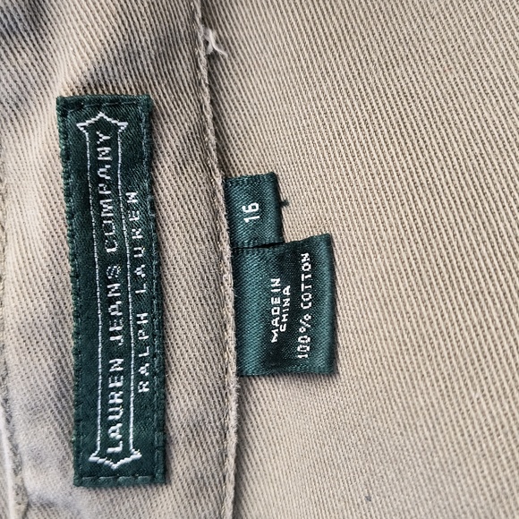 Lauren Jeans Company Ralph Lauren army green sleeveless belted dress-sz 16 - Picture 8 of 8